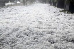 فیلم بارش وحشتناک تگرگ در مکزیک