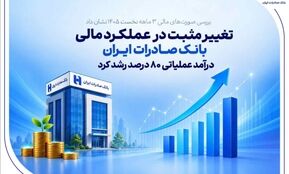 بررسی صورت‌های مالی 3 ماهه نخست 1405 نشان داد
تغییر مثبت در عملکرد مالی بانک صادرات ایران/ درآمد عملیاتی 80 درصد رشد کرد
