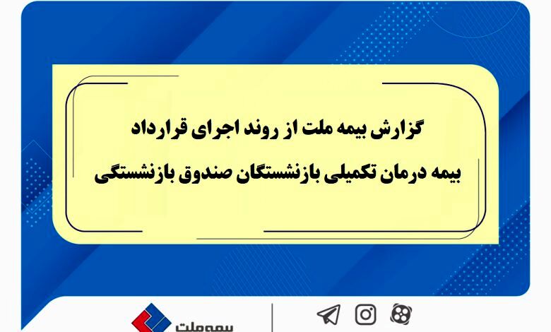 گزارش بیمه ملت از روند اجرای قرارداد بیمه درمان تکمیلی بازنشستگان صندوق بازنشستگی / تفاوت معنادارمیان درصد اعلام‌شده و وضعیت پرداخت‌ها / بیش از دریافت، پرداخت کرده ایم