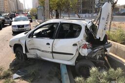 تصادف مرگبار پژو با تریلی حمل سوخت 